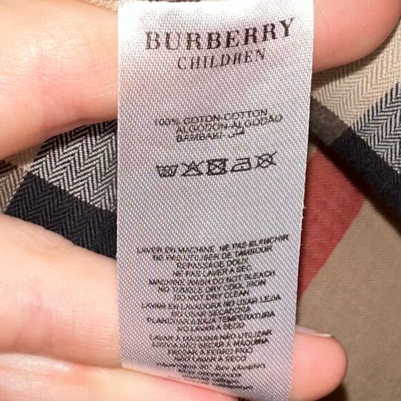 Burberry Children Girls Classic Check Short Puff Sleeve Button Front Dress 6-7Y - Picture 8 of 14